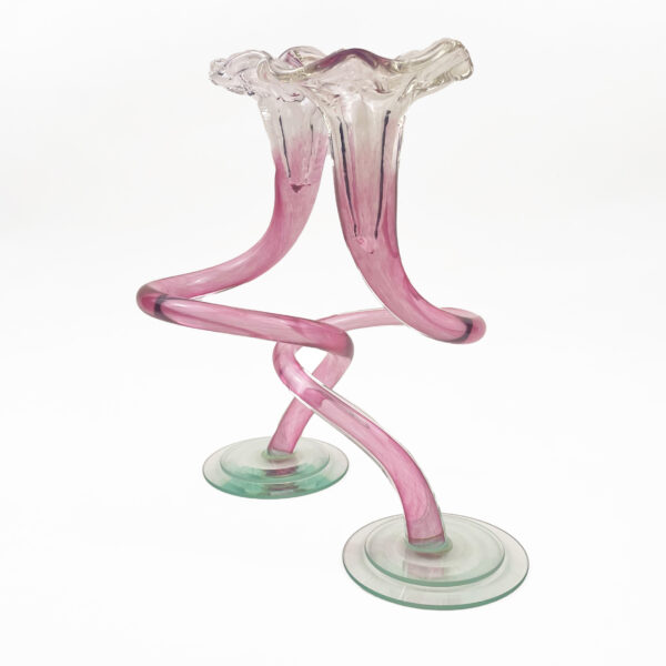 Michael Hudson art glass Intertwining Candlesticks - Image 2