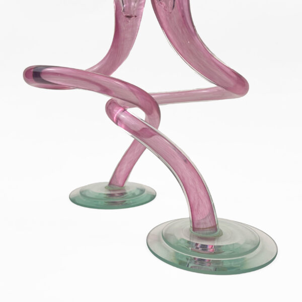 Michael Hudson art glass Intertwining Candlesticks - Image 6