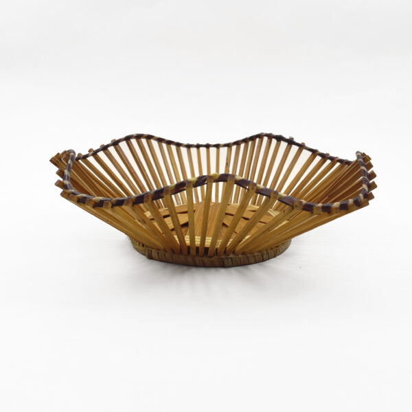 Mid Century Modern Hand Woven Bamboo Basket - Image 5