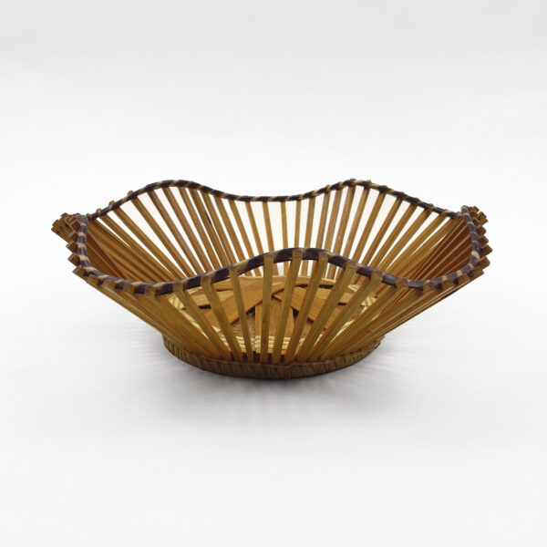 Mid Century Modern Hand Woven Bamboo Basket - Image 2