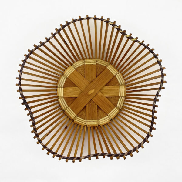 Mid Century Modern Hand Woven Bamboo Basket