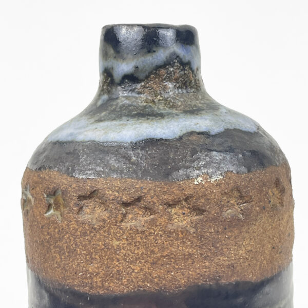 Studio Pottery Artist Signed Bud Vase with Star & Floral Motif - Image 5