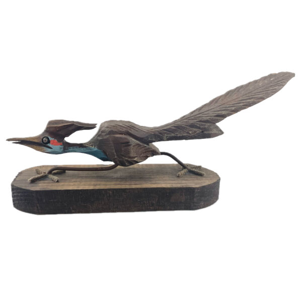 Vintage Folk Art Wooden Roadrunner Figurine - Image 2