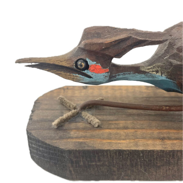 Vintage Folk Art Wooden Roadrunner Figurine - Image 5